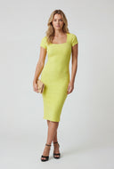 Marisol Ribbed Square Neck Midi Dress
