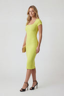 Marisol Ribbed Square Neck Midi Dress