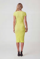 Marisol Ribbed Square Neck Midi Dress