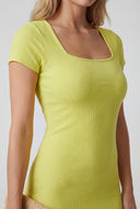 Marisol Ribbed Square Neck Midi Dress