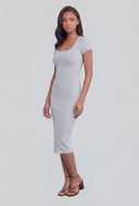 Marisol Ribbed Square Neck Midi Dress