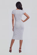 Marisol Ribbed Square Neck Midi Dress
