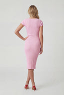Marisol Ribbed Square Neck Midi Dress