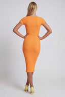 Marisol Ribbed Square Neck Midi Dress