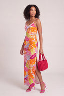 Leaf Print Cami Maxi Dress