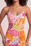 Leaf Print Cami Maxi Dress