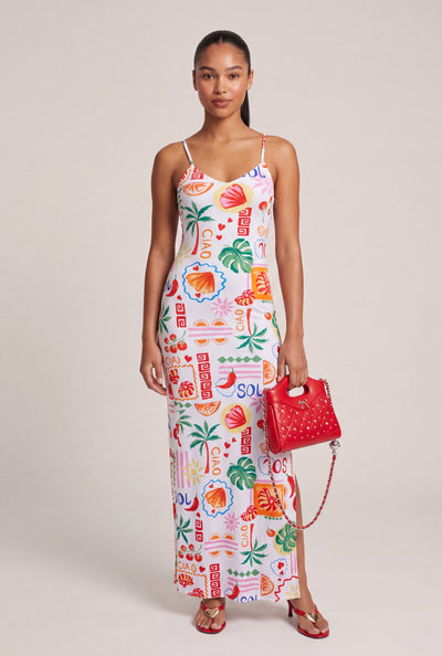 Vacation Print Cami Maxi Dress