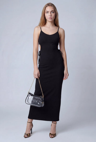 Drawstring Cutout Maxi Dress