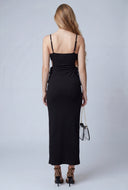 Drawstring Cutout Maxi Dress