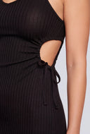 Drawstring Cutout Maxi Dress