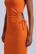 Drawstring Cutout Maxi Dress