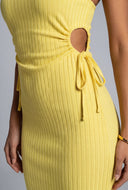 Drawstring Cutout Maxi Dress