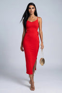 Drawstring Cutout Maxi Dress