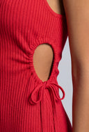 Drawstring Cutout Maxi Dress