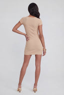 Metalic Charm V-Neck Mini Dress