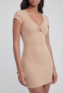 Metalic Charm V-Neck Mini Dress