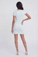 Metalic Charm V-Neck Mini Dress