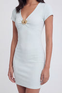 Metalic Charm V-Neck Mini Dress