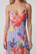 Poppy Criss Cross Back Mesh Slip Dress