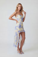 Luella Floral Cowl Neck High Low Dress