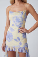 Luella Floral Cowl Neck High Low Dress