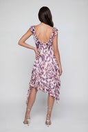 Ruffled Keyhole High Low Dress
