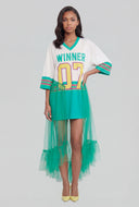 Everlee Graphic Jersey Tulle Maxi Dress