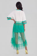 Everlee Graphic Jersey Tulle Maxi Dress