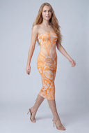 Jazmine Tropical Tube Midi Dress