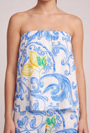 Lemon Print Tube Top and Pants Set