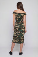 Camo Off The Shoulder Crop Top