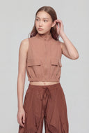 Rosalyn Cargo Crop Windbreaker Vest