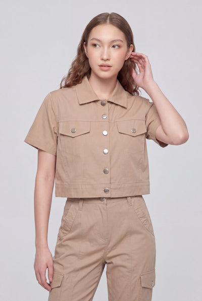 Jaylani Nylon Button Front Shirt