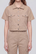 Jaylani Nylon Button Front Shirt