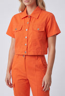 Jaylani Nylon Button Front Shirt