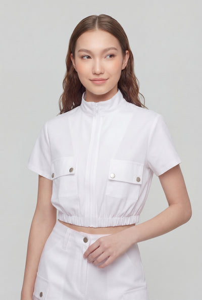 Gwendolyn Cargo Crop Windbreaker Jacket