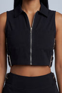 Aliya Buckle Crop Vest