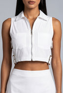 Aliya Buckle Crop Vest