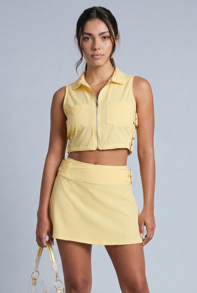 Aliya Buckle Crop Vest