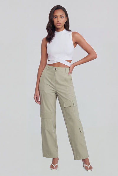 Nylon Cargo Pocket Pants
