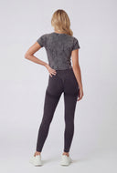 Elani Knit Mineral Wash Zip Front Top