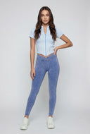 Elani Knit Mineral Wash Zip Front Top