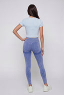Elani Knit Mineral Wash Zip Front Top
