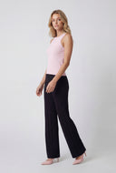 Pintuck High Waist Slim Straight Pants