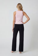 Pintuck High Waist Slim Straight Pants