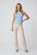 Pintuck High Waist Slim Straight Pants