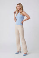 Pintuck High Waist Slim Straight Pants
