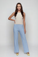 Pintuck High Waist Slim Straight Pants