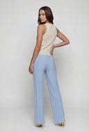 Pintuck High Waist Slim Straight Pants