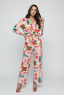 Tropical Crop Tie-Front Shirt